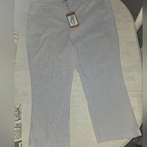 Womens XXL Mario Serrani Italy Comfort Stretch Capri Pinstripe Pants New